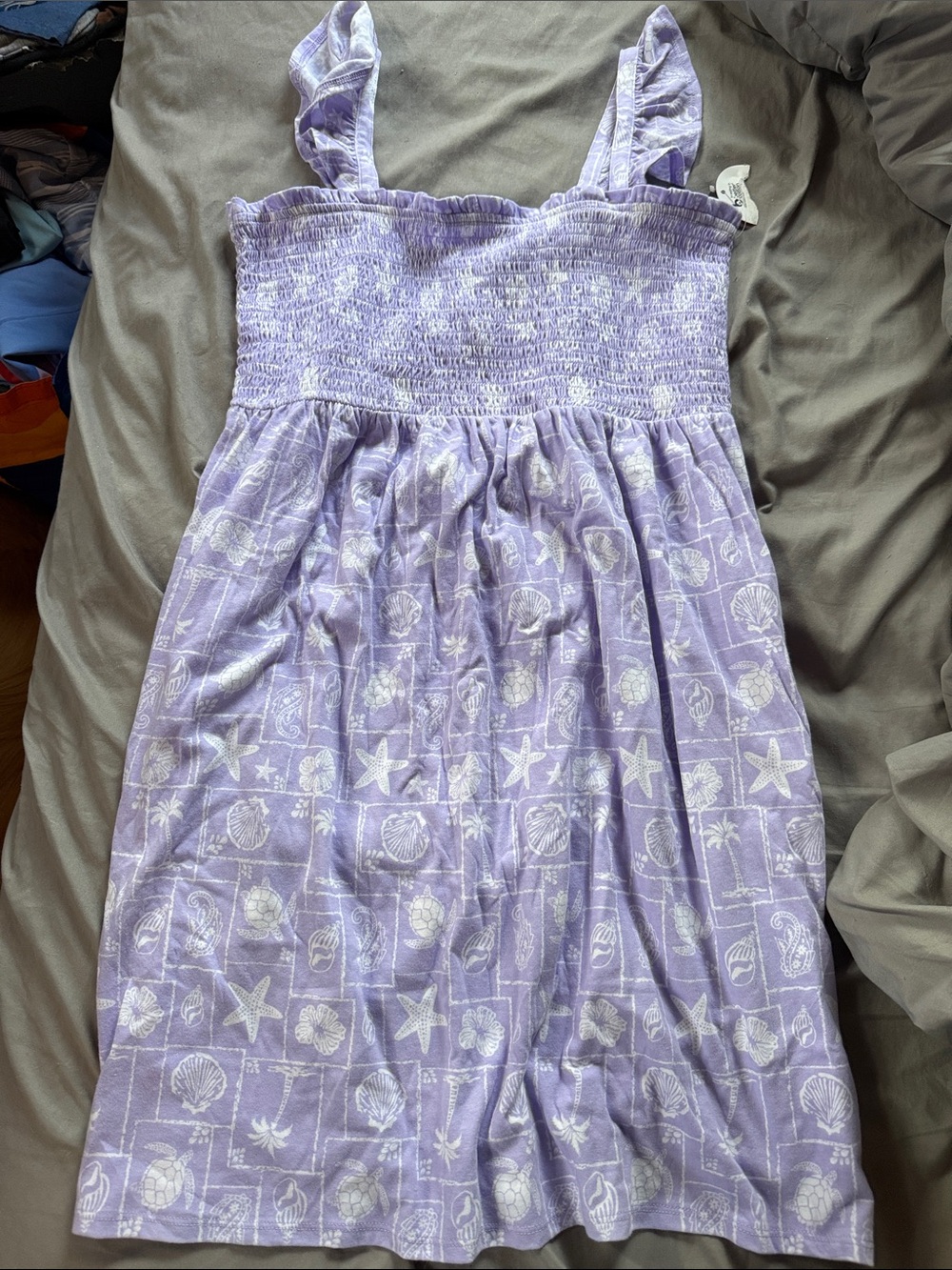 wonder nation Lavender Seashell Smocked Sundress